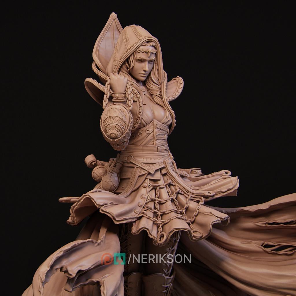 Dark Summoner Miniature, Camelia | Tabletop RPG Miniature | Nerikson | Roleplaying 3D Printed Fantasy Mini - 3DPrintDen