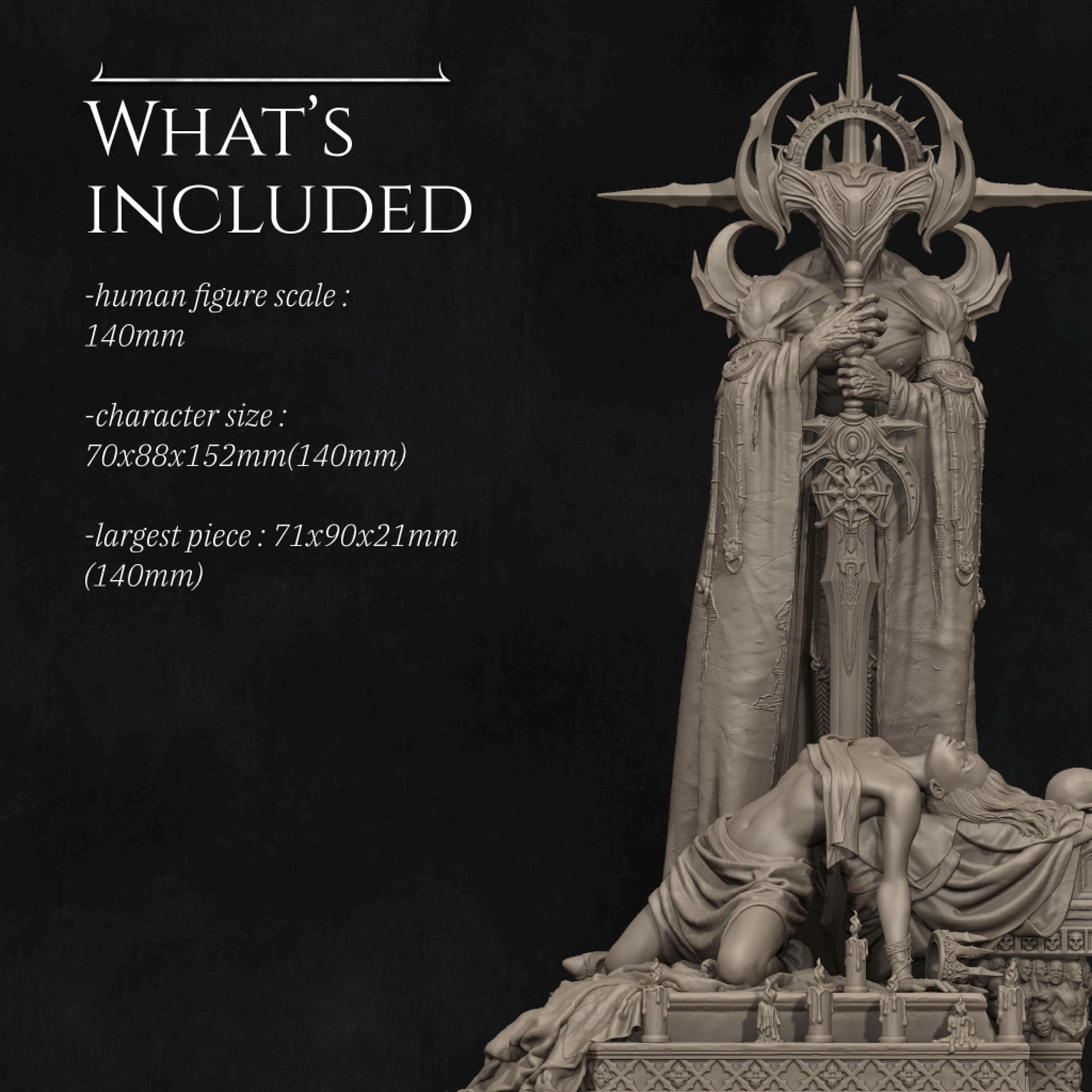 Dark Ending Diorama Miniature | Tabletop RPG Miniature | Nerikson | Roleplaying 3D Printed Fantasy Mini - 3DPrintDen