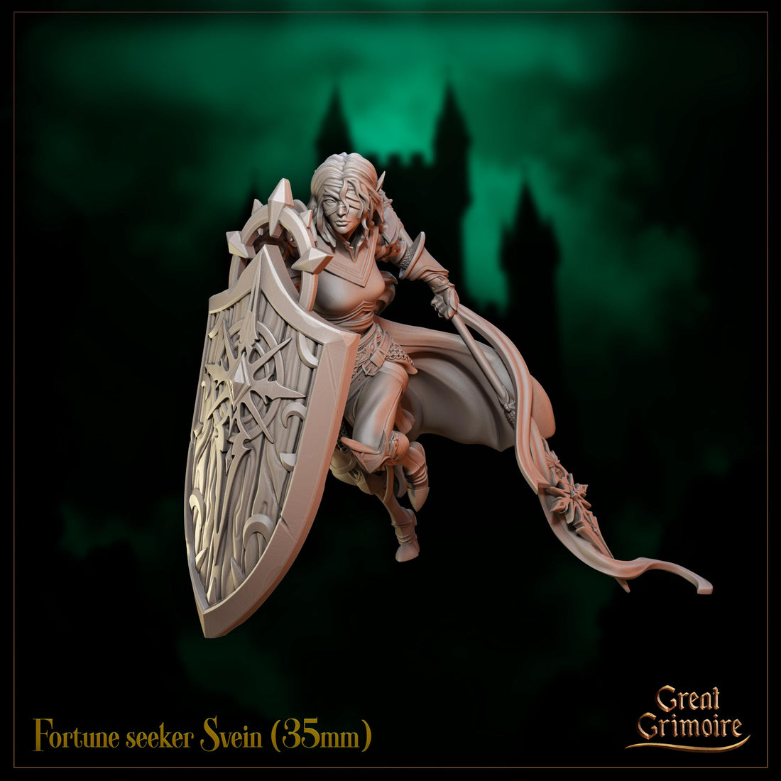 Fortune Seeker Miniature, Svein | Tabletop RPG Miniature | Great Grimoire | Roleplaying 3D Printed Fantasy Mini - 3DPrintDen