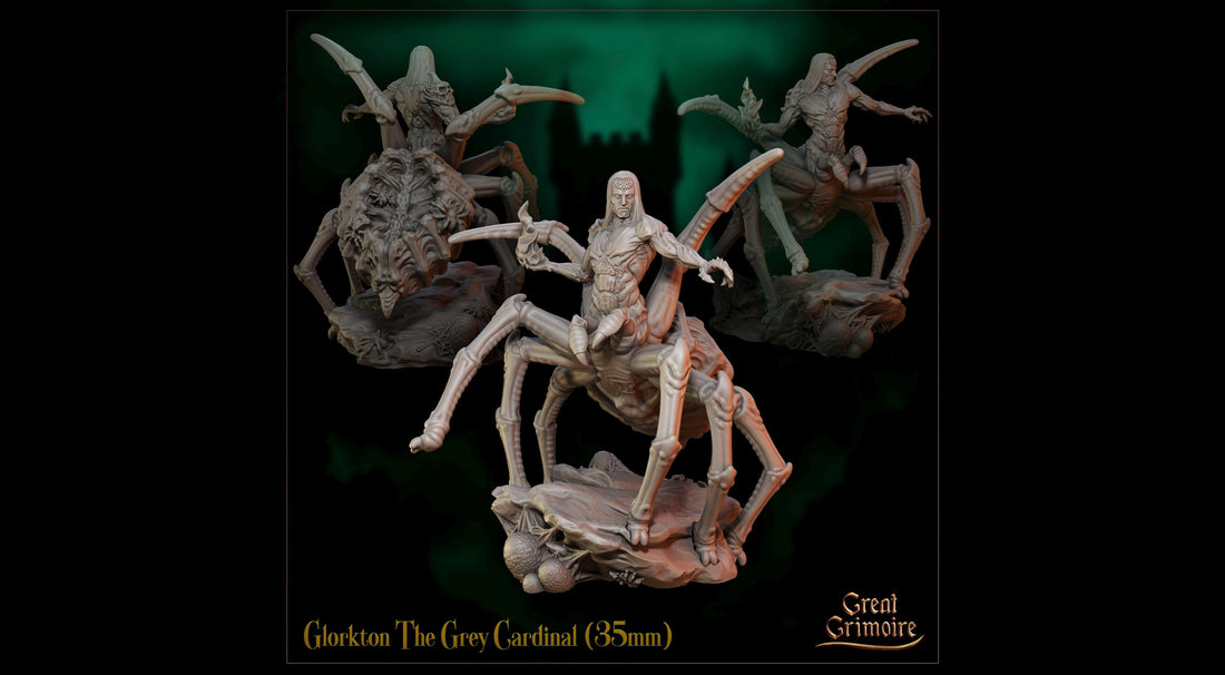The Grey Cardinal Miniature, Glorkton | Tabletop RPG Miniature | Great Grimoire | Roleplaying 3D Printed Fantasy Mini - 3DPrintDen
