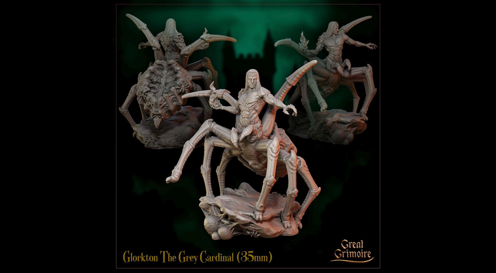 The Grey Cardinal Miniature, Glorkton | Tabletop RPG Miniature | Great Grimoire | Roleplaying 3D Printed Fantasy Mini - 3DPrintDen