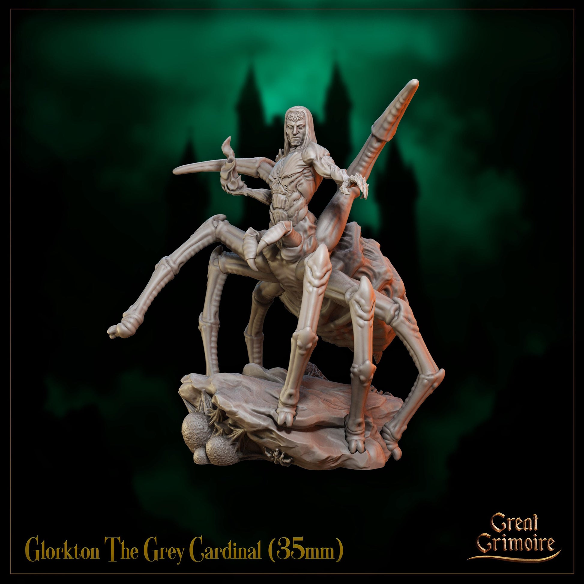The Grey Cardinal Miniature, Glorkton | Tabletop RPG Miniature | Great Grimoire | Roleplaying 3D Printed Fantasy Mini - 3DPrintDen