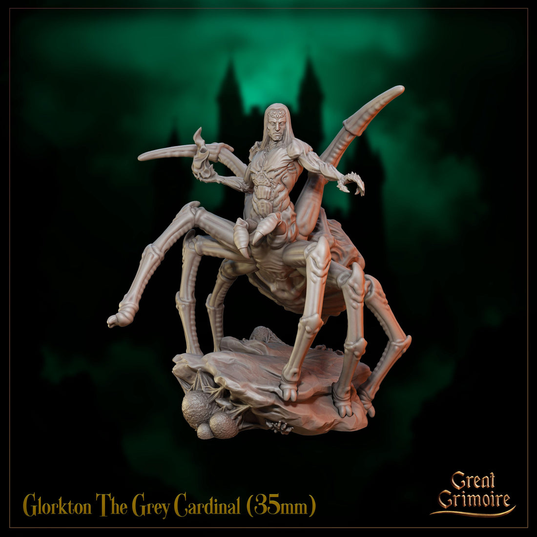 The Grey Cardinal Miniature, Glorkton | Tabletop RPG Miniature | Great Grimoire | Roleplaying 3D Printed Fantasy Mini - 3DPrintDen
