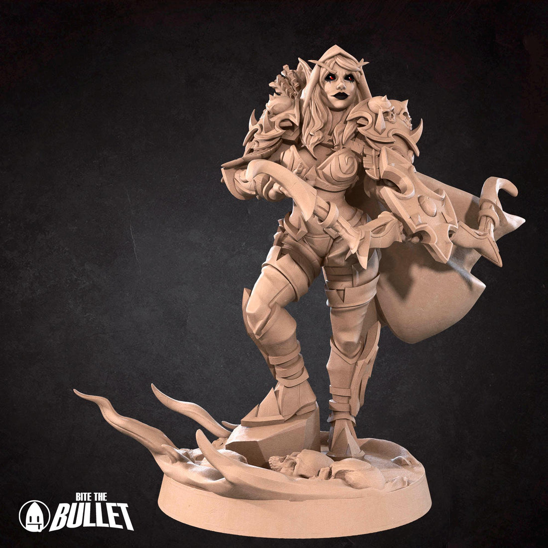 Female Dark Ranger Banshee Miniature, Sylvanas | Tabletop RPG Miniature | Bite the Bullet | Roleplaying 3D Printed Fantasy Mini - 3DPrintDen