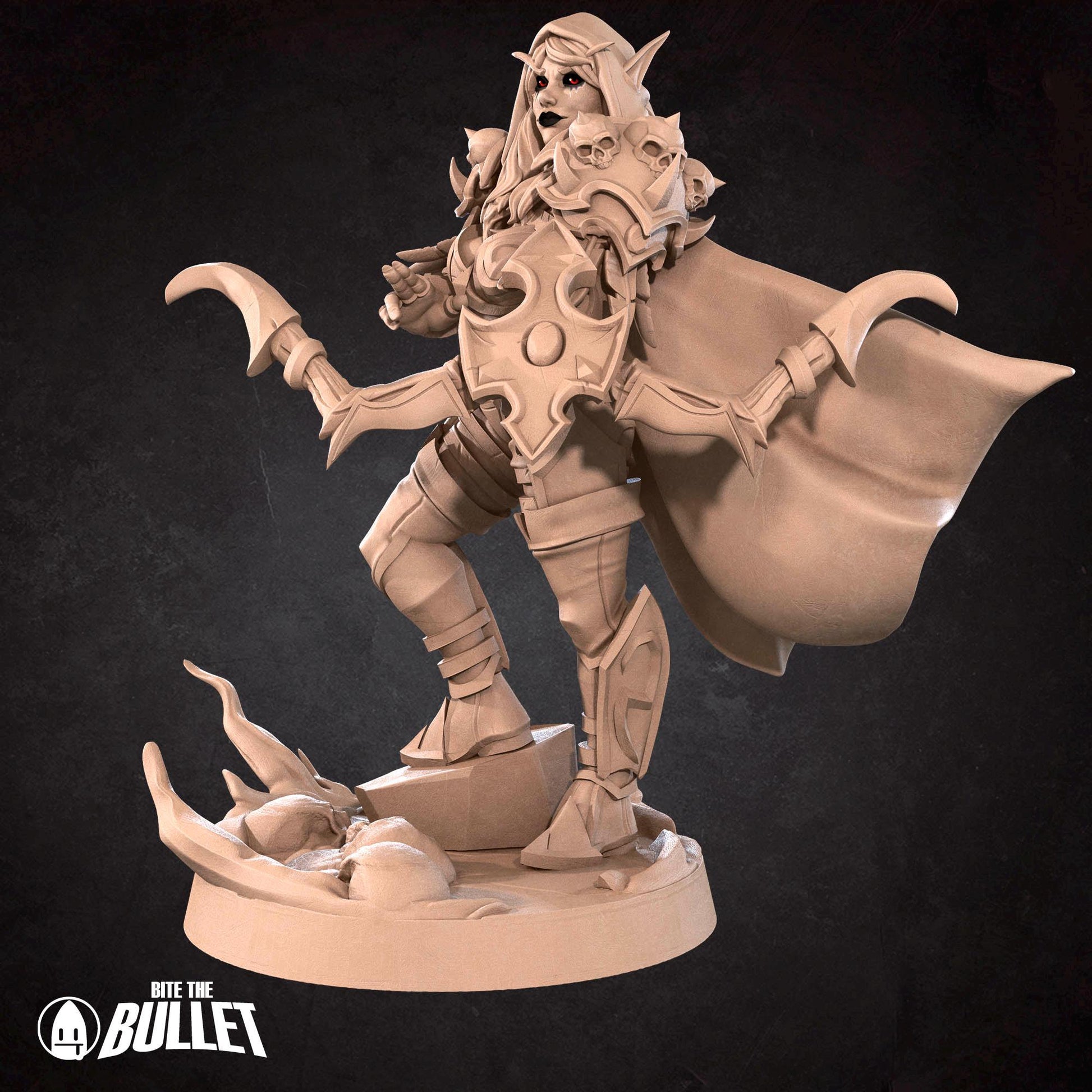 Female Dark Ranger Banshee Miniature, Sylvanas | Tabletop RPG Miniature | Bite the Bullet | Roleplaying 3D Printed Fantasy Mini - 3DPrintDen
