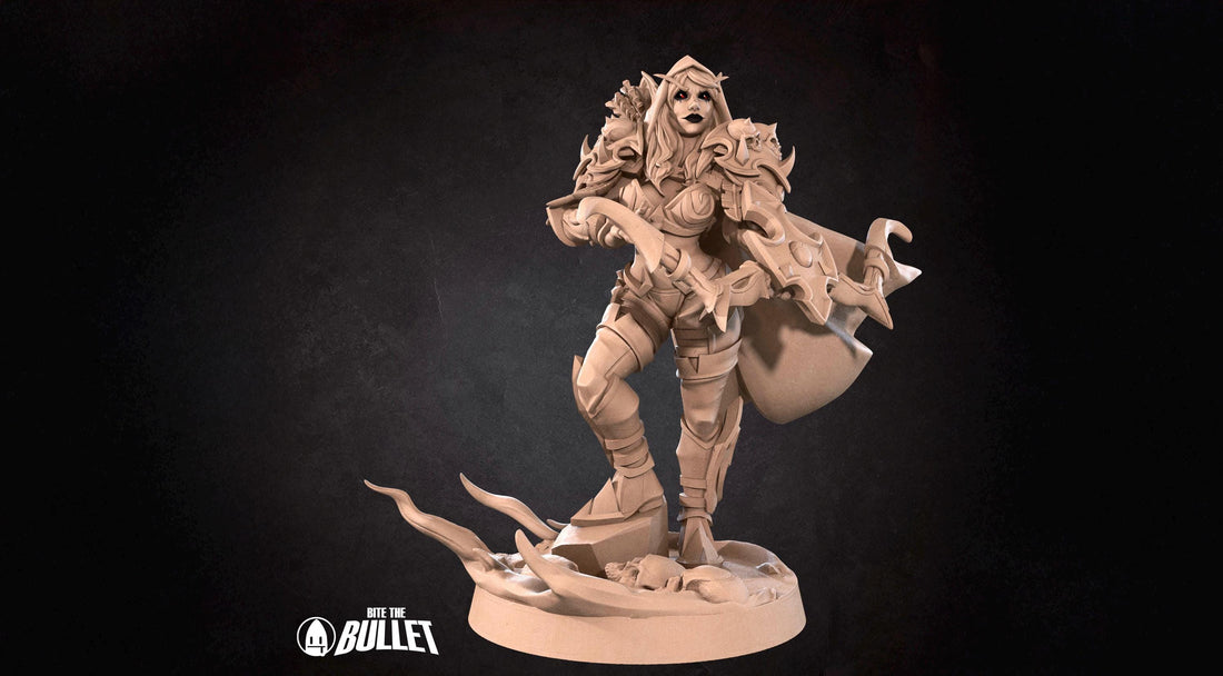 Female Dark Ranger Banshee Miniature, Sylvanas | Tabletop RPG Miniature | Bite the Bullet | Roleplaying 3D Printed Fantasy Mini - 3DPrintDen