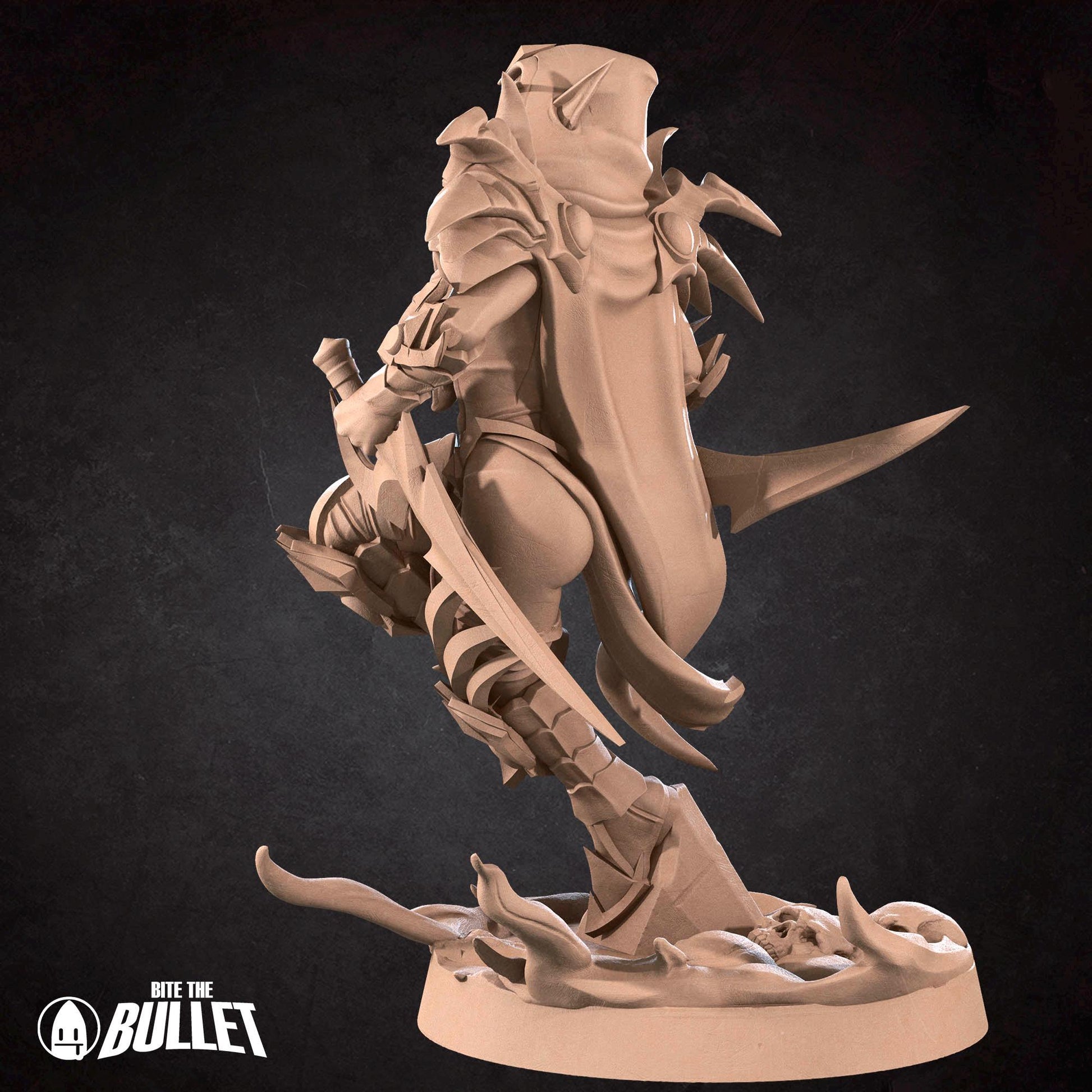 Female Blood Elf Rogue Miniature, Valeera | Tabletop RPG Miniature | Bite the Bullet | Roleplaying 3D Printed Fantasy Mini - 3DPrintDen