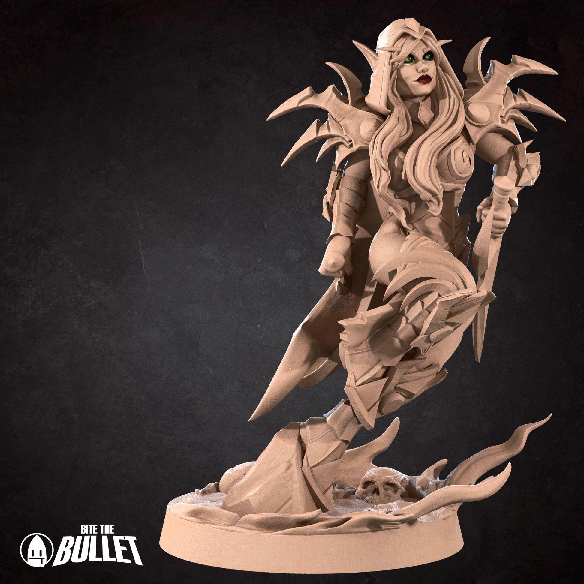 Female Blood Elf Rogue Miniature, Valeera | Tabletop RPG Miniature | Bite the Bullet | Roleplaying 3D Printed Fantasy Mini - 3DPrintDen