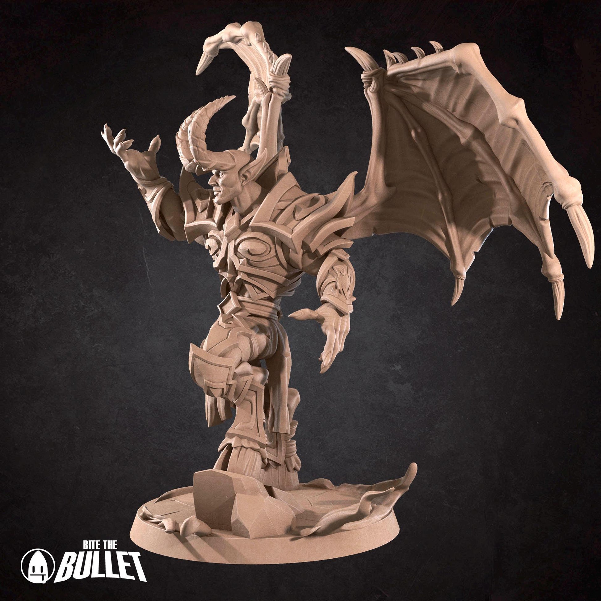 Dreadlord Necromancer Miniature, Malganis | Tabletop RPG Miniature | Bite the Bullet | Roleplaying 3D Printed Fantasy Mini - 3DPrintDen