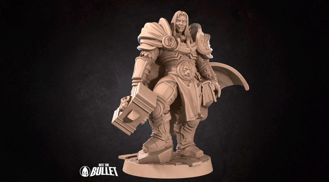 Paladin Prince Miniature, Arthas | Tabletop RPG Miniature | Bite the Bullet | Roleplaying 3D Printed Fantasy Mini - 3DPrintDen