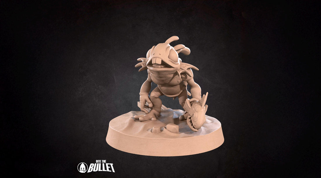 Murloc Trickster Miniature, Murky | Tabletop RPG Miniature | Bite the Bullet | Roleplaying 3D Printed Fantasy Mini - 3DPrintDen
