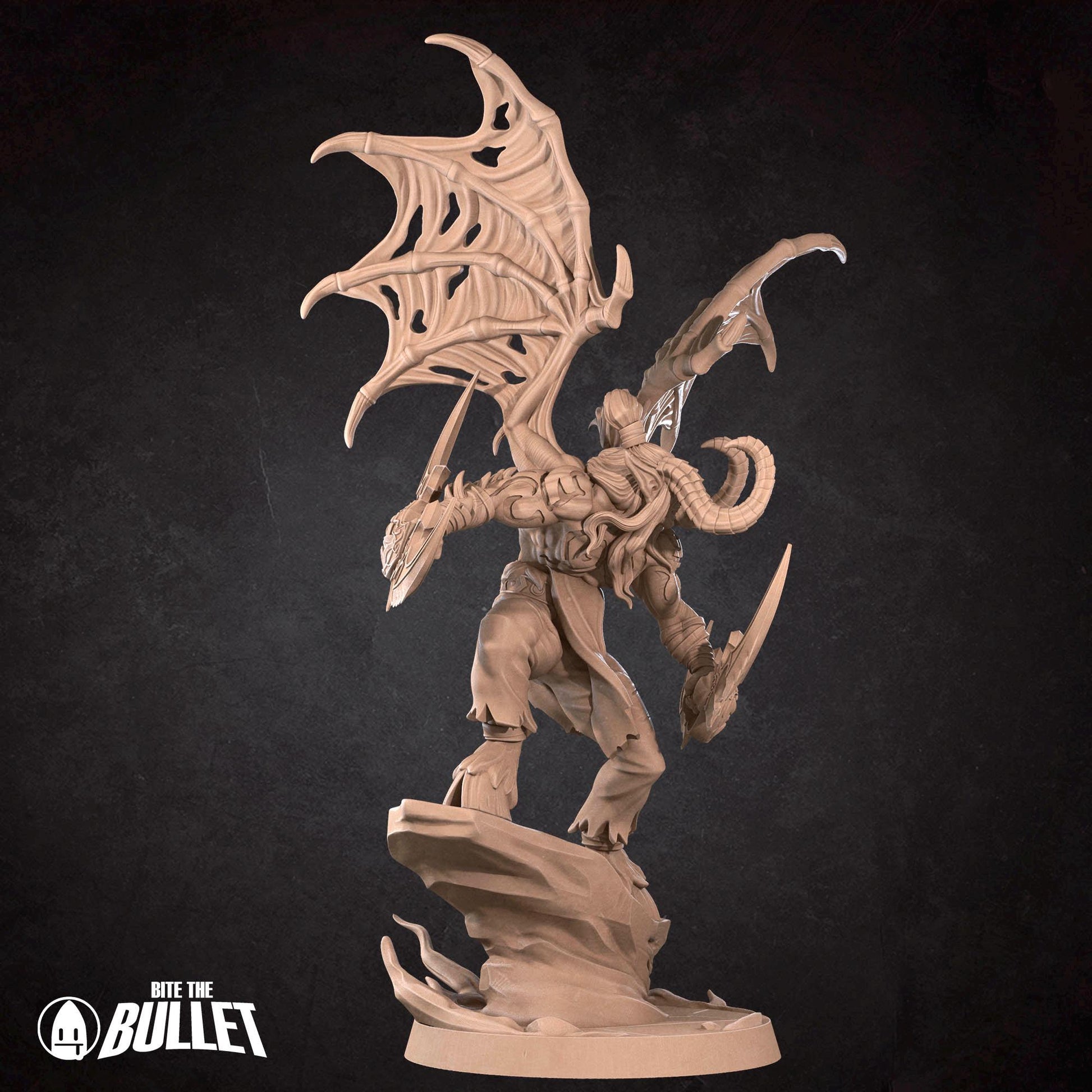 Night Elf Demon Hunter Miniature, Illidan | Tabletop RPG Miniature | Bite the Bullet | Roleplaying 3D Printed Fantasy Mini - 3DPrintDen
