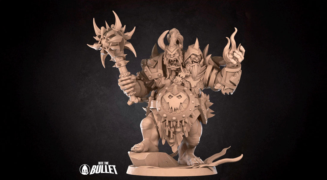 Ogre Lockserker Miniature, ChoGall | Tabletop RPG Miniature | Bite the Bullet | Roleplaying 3D Printed Fantasy Mini - 3DPrintDen