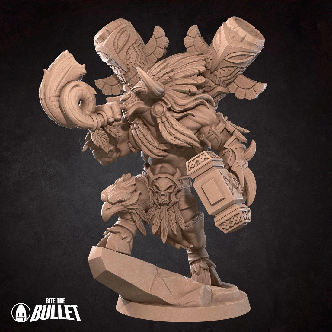 Tauren Chieftain Warrior Miniature, Baine | Tabletop RPG Miniature | Bite the Bullet | Roleplaying 3D Printed Fantasy Mini - 3DPrintDen