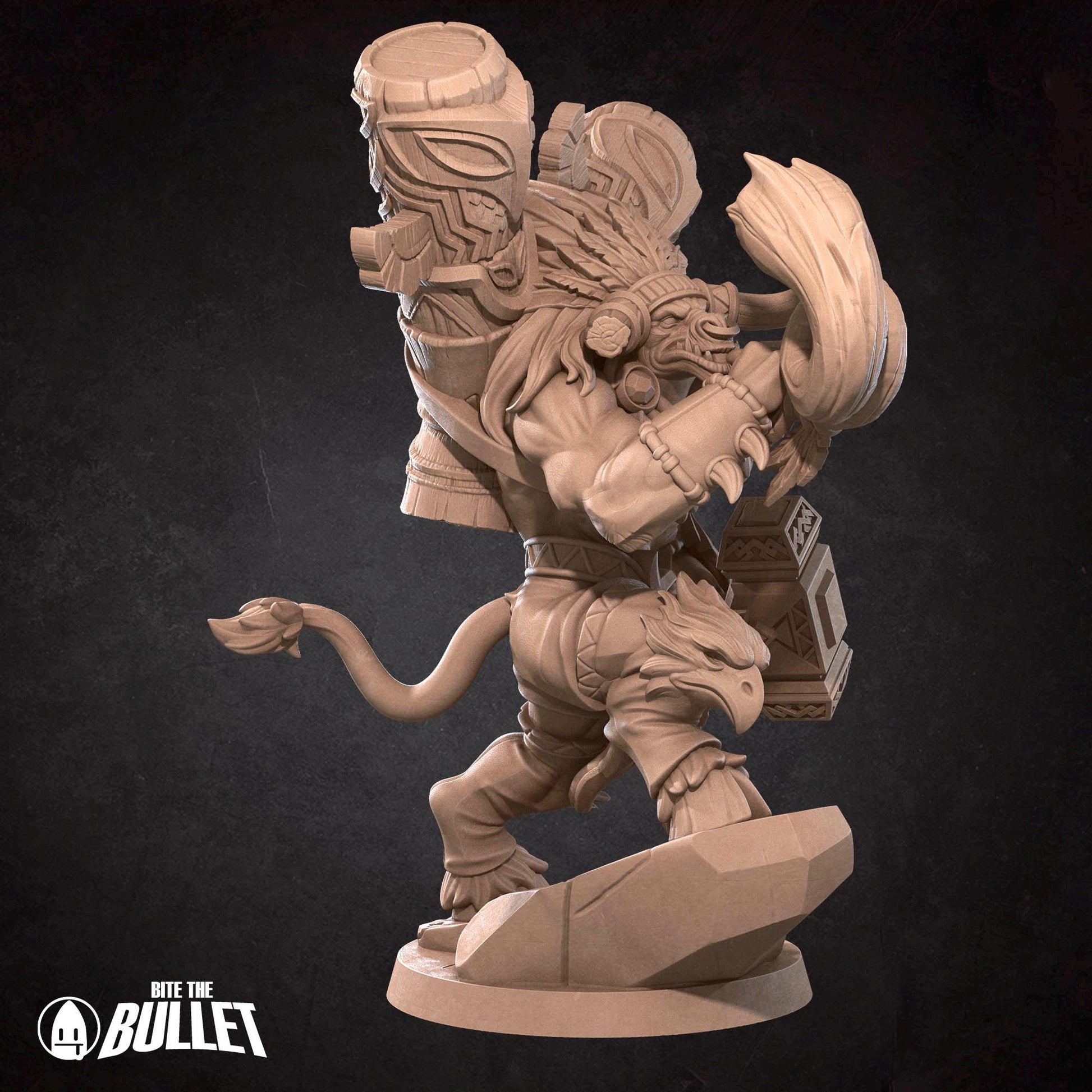 Tauren Chieftain Warrior Miniature, Baine | Tabletop RPG Miniature | Bite the Bullet | Roleplaying 3D Printed Fantasy Mini - 3DPrintDen