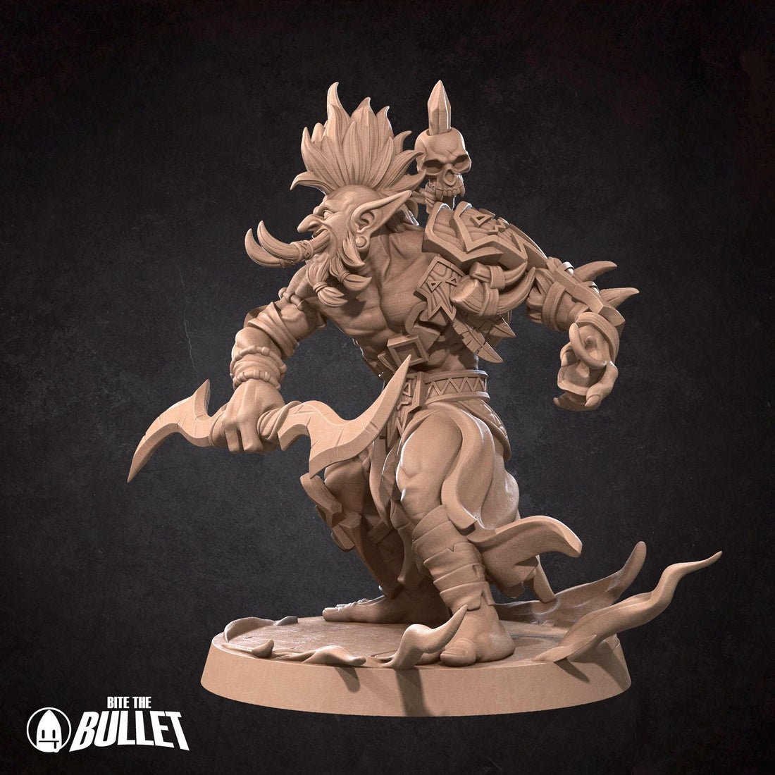 Shadow Hunter Troll Miniature, Voljin | Tabletop RPG Miniature | Bite the Bullet | Roleplaying 3D Printed Fantasy Mini - 3DPrintDen