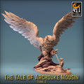 Owl vs Mouse Battle Miniature | Tabletop RPG Miniature | Rescale Miniature | Roleplaying 3D Printed Fantasy Mini - 3DPrintDen