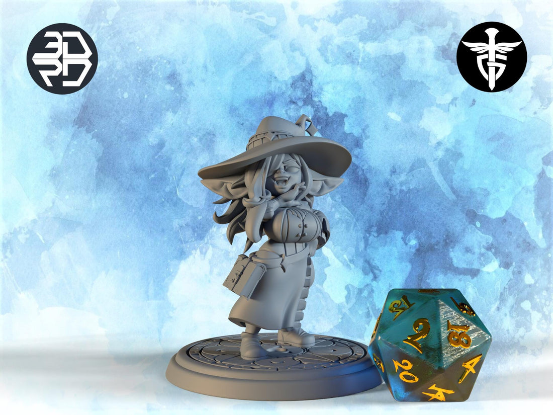 Goblin Witch Miniature, Nil | Twin Goddess Miniatures | Tabletop RPG Miniature | Roleplaying 3D Printed Fantasy Mini - 3DPrintDen