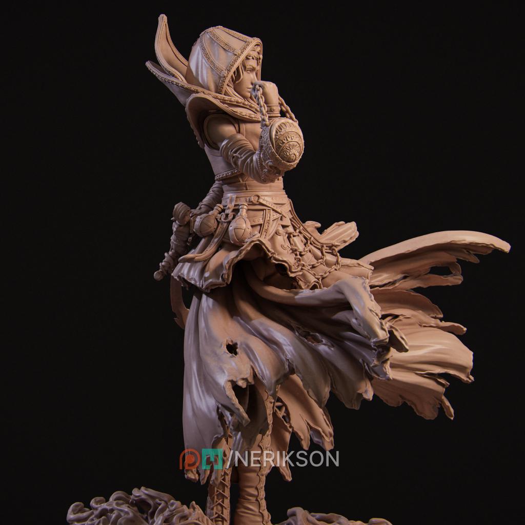 Dark Summoner Miniature, Camelia | Tabletop RPG Miniature | Nerikson | Roleplaying 3D Printed Fantasy Mini - 3DPrintDen