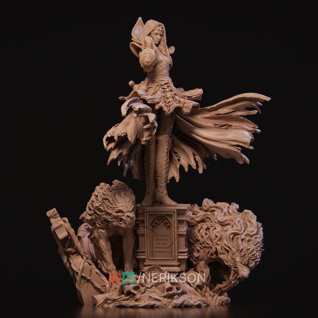 Dark Summoner Miniature, Camelia | Tabletop RPG Miniature | Nerikson | Roleplaying 3D Printed Fantasy Mini - 3DPrintDen