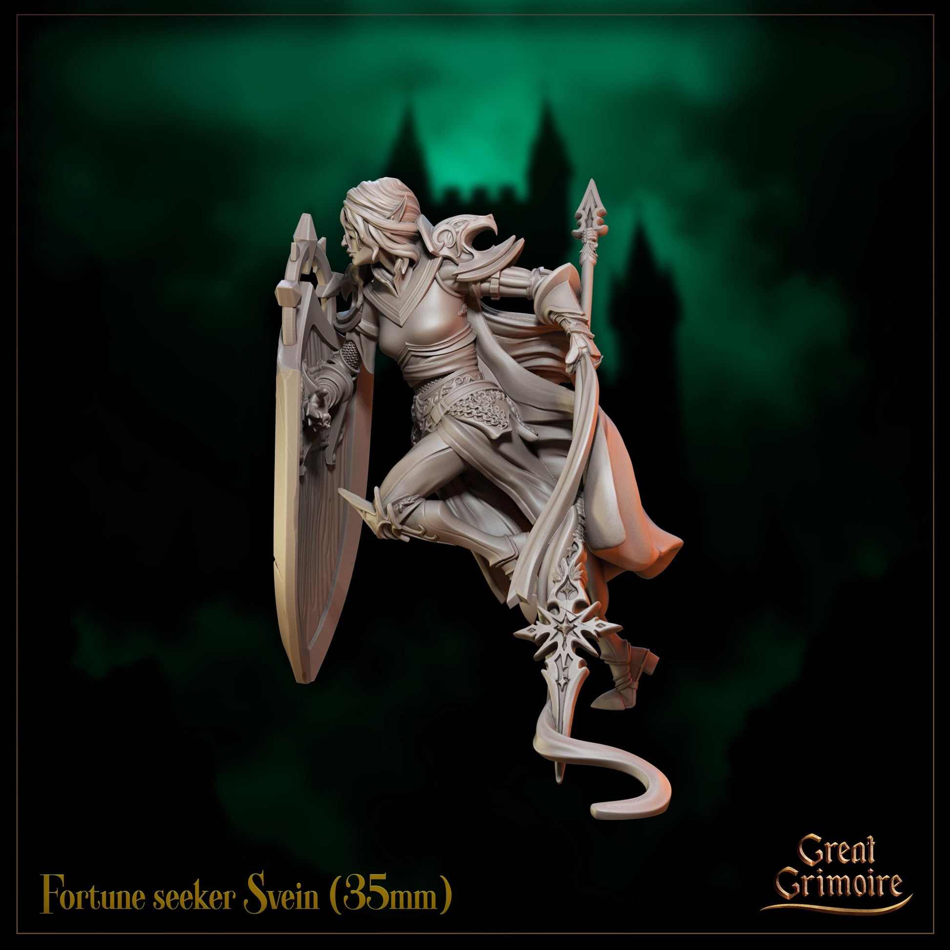Fortune Seeker Miniature, Svein | Tabletop RPG Miniature | Great Grimoire | Roleplaying 3D Printed Fantasy Mini - 3DPrintDen