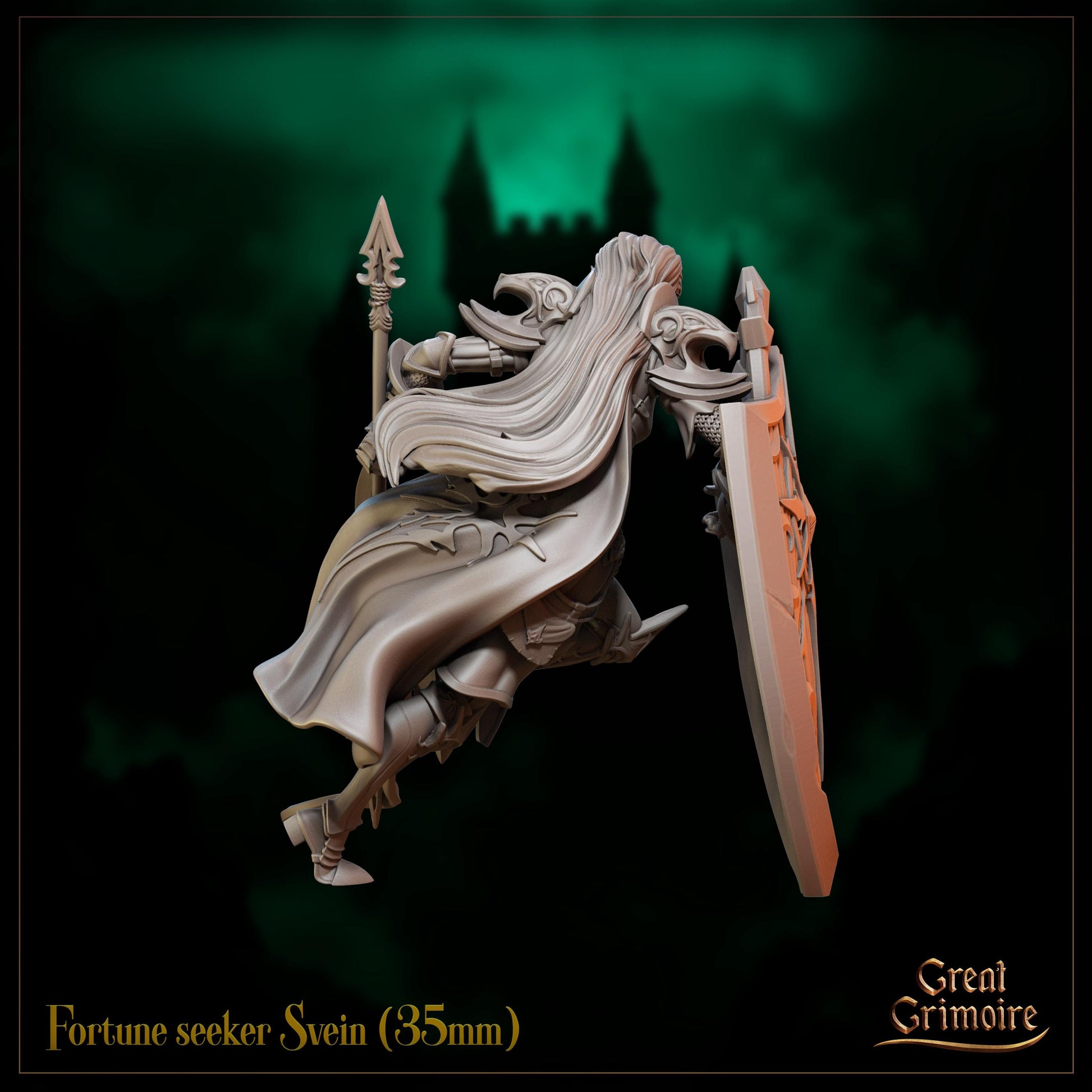 Fortune Seeker Miniature, Svein | Tabletop RPG Miniature | Great Grimoire | Roleplaying 3D Printed Fantasy Mini - 3DPrintDen