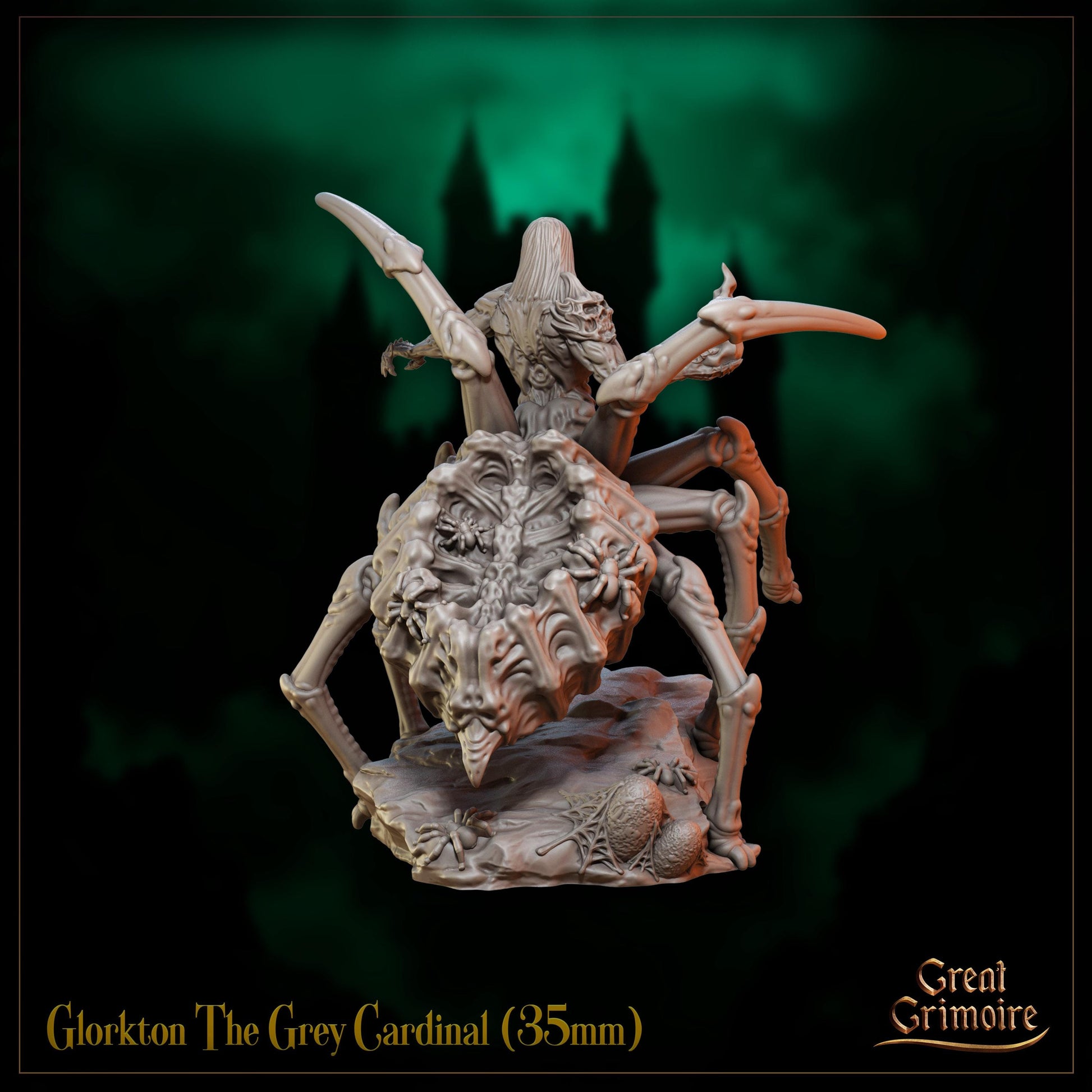 The Grey Cardinal Miniature, Glorkton | Tabletop RPG Miniature | Great Grimoire | Roleplaying 3D Printed Fantasy Mini - 3DPrintDen