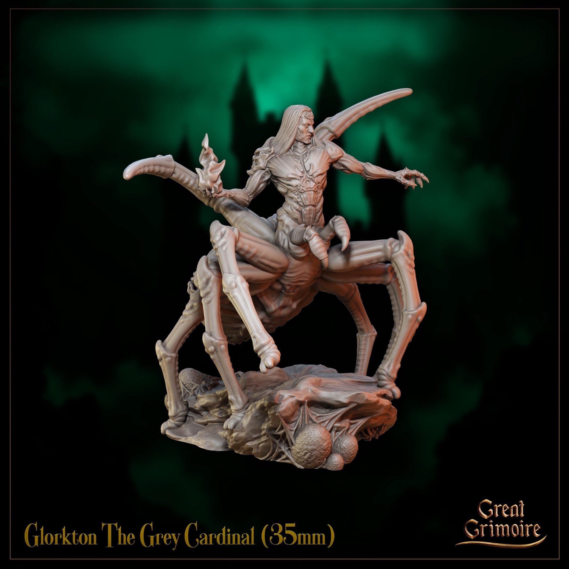 The Grey Cardinal Miniature, Glorkton | Tabletop RPG Miniature | Great Grimoire | Roleplaying 3D Printed Fantasy Mini - 3DPrintDen