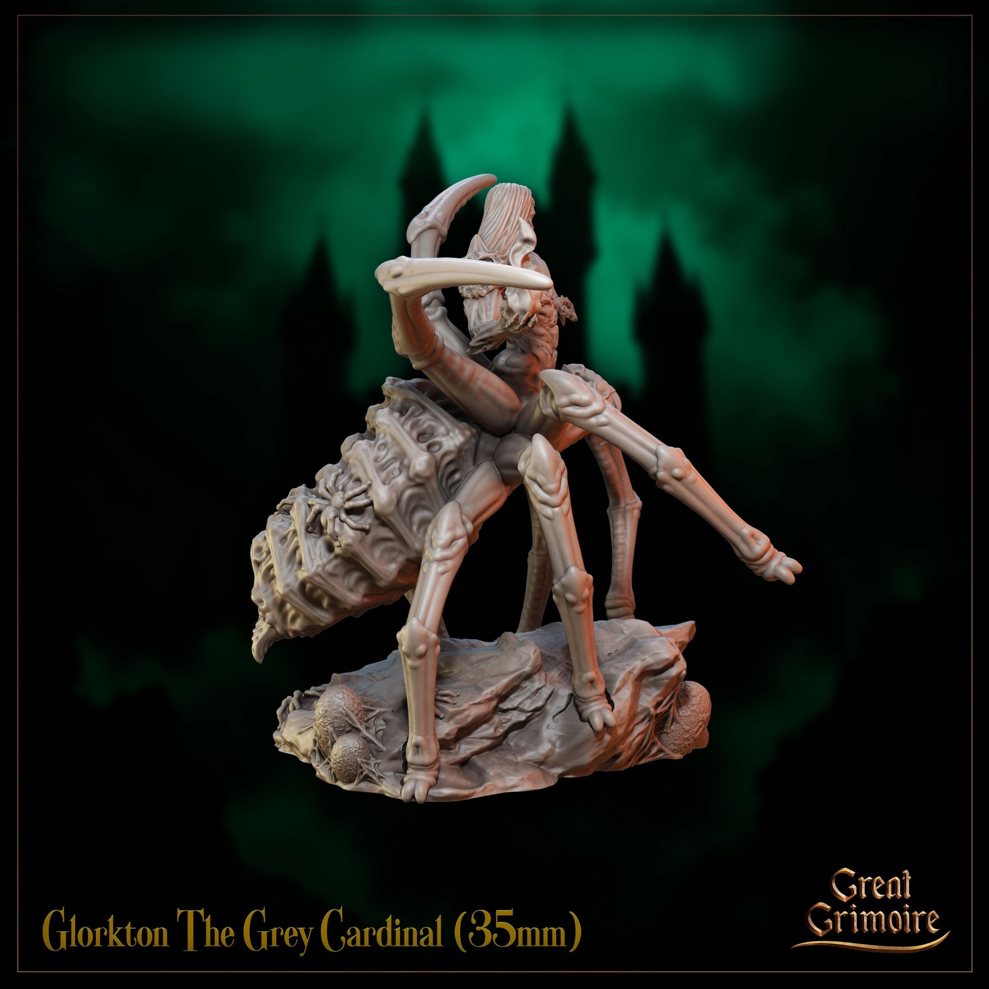 The Grey Cardinal Miniature, Glorkton | Tabletop RPG Miniature | Great Grimoire | Roleplaying 3D Printed Fantasy Mini - 3DPrintDen