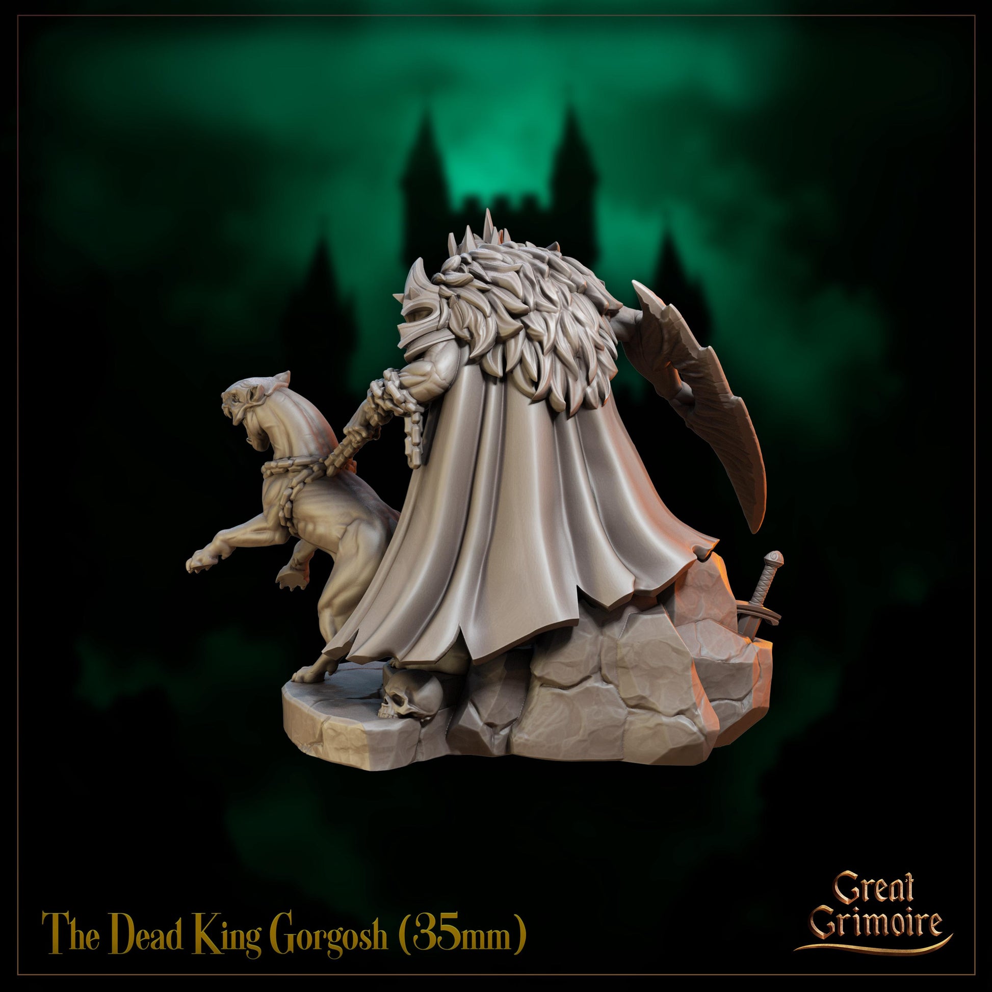 The Dead King Miniature, Gorgosh | Tabletop RPG Miniature | Great Grimoire | Roleplaying 3D Printed Fantasy Mini - 3DPrintDen