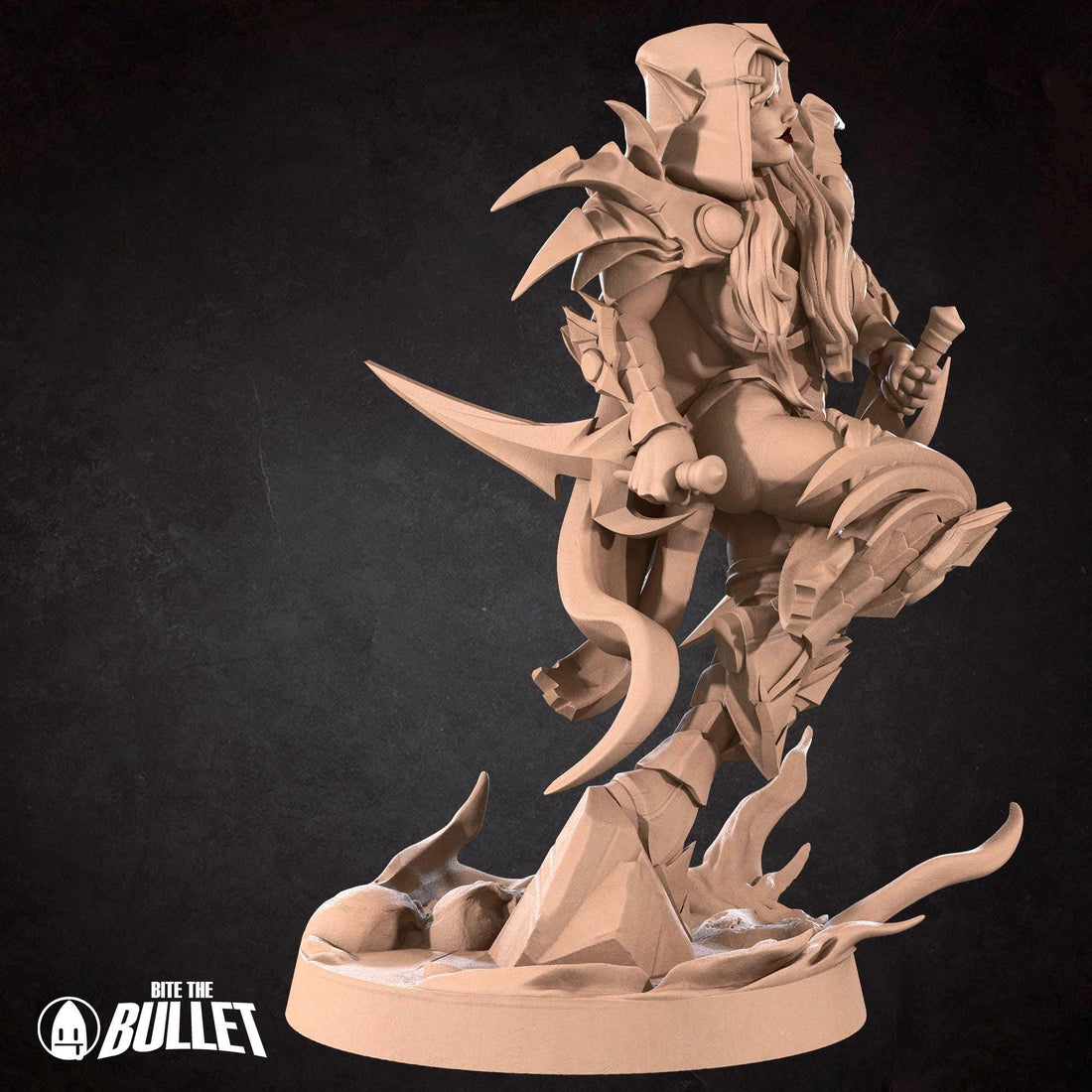 Female Blood Elf Rogue Miniature, Valeera | Tabletop RPG Miniature | Bite the Bullet | Roleplaying 3D Printed Fantasy Mini - 3DPrintDen