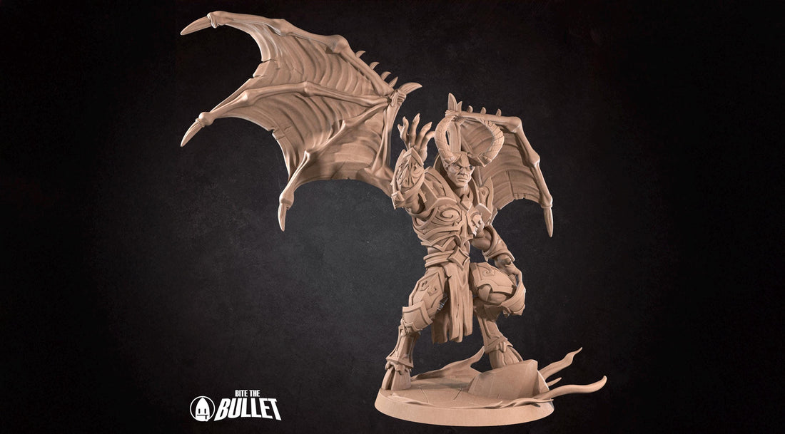 Dreadlord Necromancer Miniature, Malganis | Tabletop RPG Miniature | Bite the Bullet | Roleplaying 3D Printed Fantasy Mini - 3DPrintDen