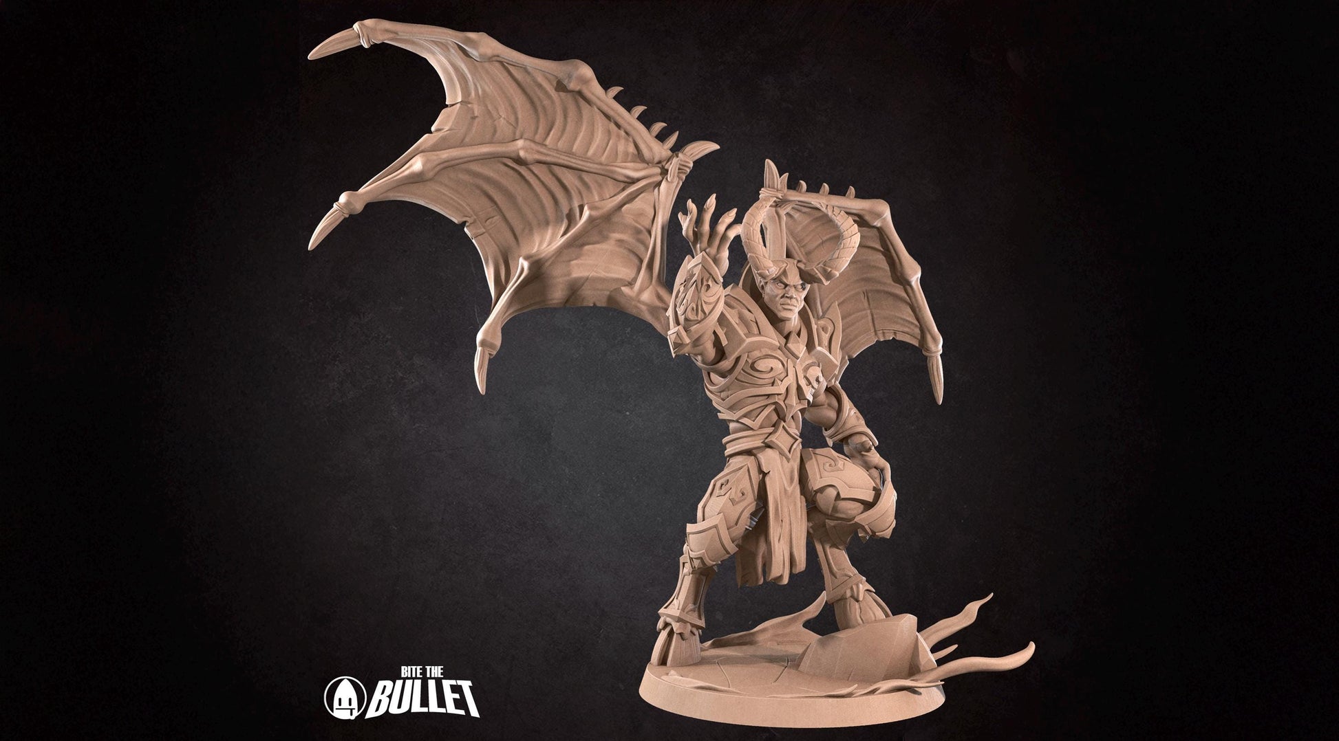Dreadlord Necromancer Miniature, Malganis | Tabletop RPG Miniature | Bite the Bullet | Roleplaying 3D Printed Fantasy Mini - 3DPrintDen