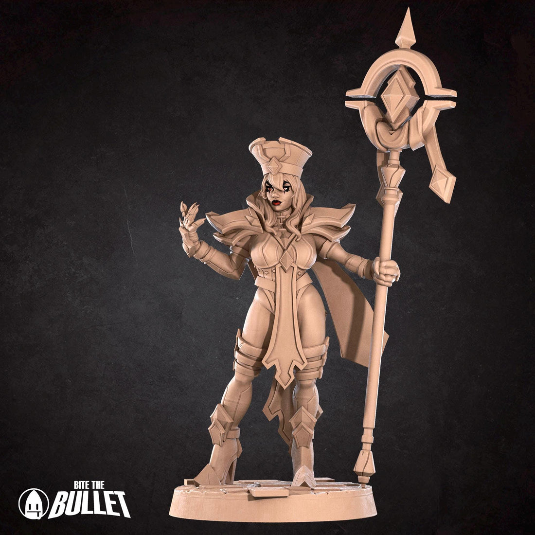 Female Inquisitor Miniature, Serena Whitemane | Tabletop RPG Miniature | Bite the Bullet | Roleplaying 3D Printed Fantasy Mini - 3DPrintDen