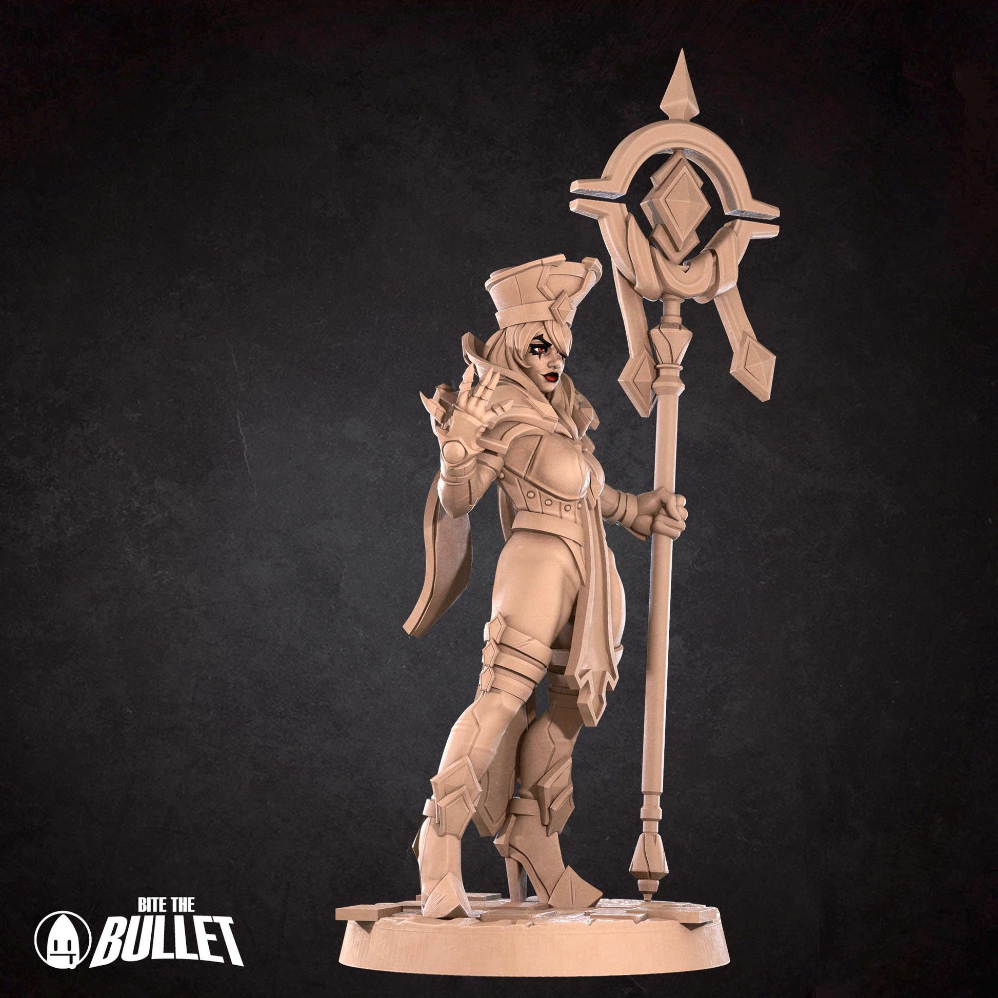 Female Inquisitor Miniature, Serena Whitemane | Tabletop RPG Miniature | Bite the Bullet | Roleplaying 3D Printed Fantasy Mini - 3DPrintDen