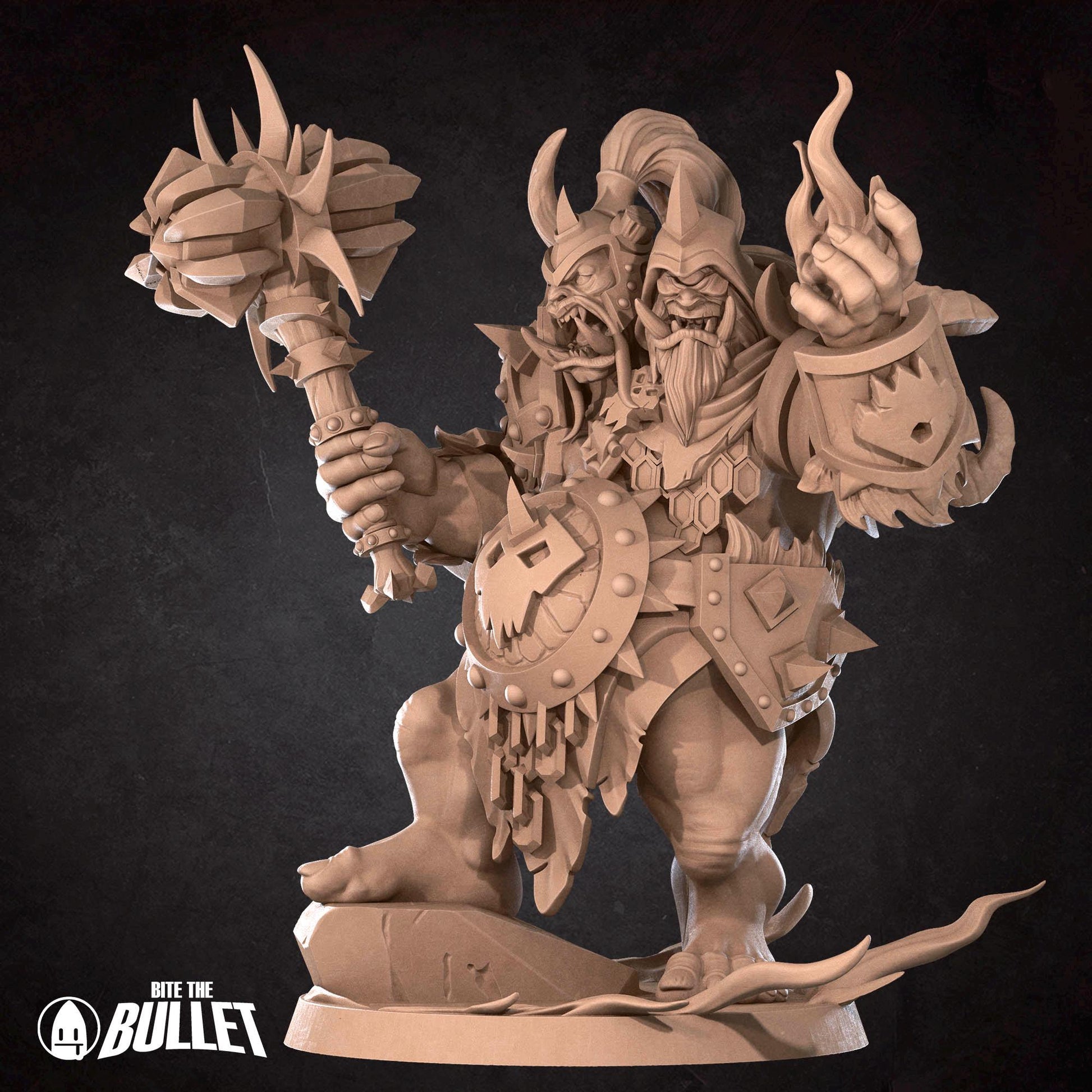Ogre Lockserker Miniature, ChoGall | Tabletop RPG Miniature | Bite the Bullet | Roleplaying 3D Printed Fantasy Mini - 3DPrintDen