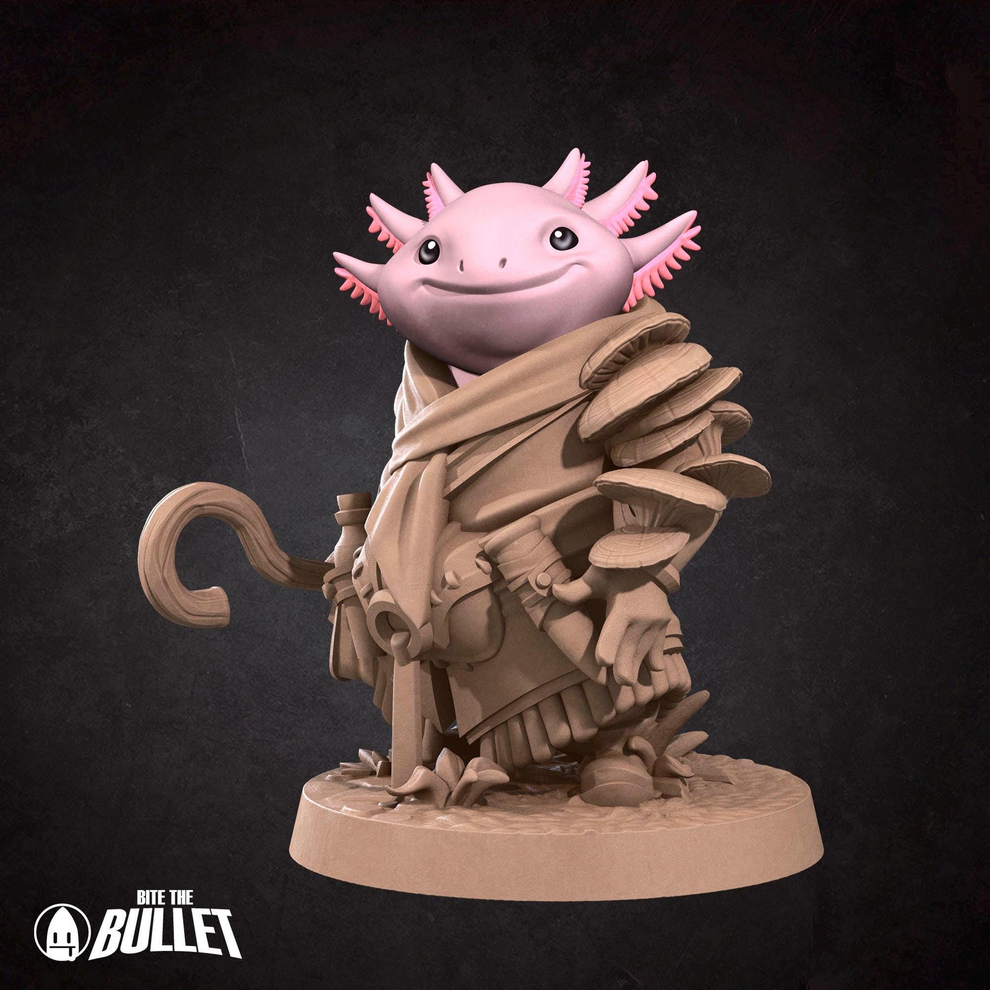 Axolotl Shepherd Miniature | Tabletop RPG Miniature | Bite the Bullet | Roleplaying 3D Printed Fantasy Mini - 3DPrintDen