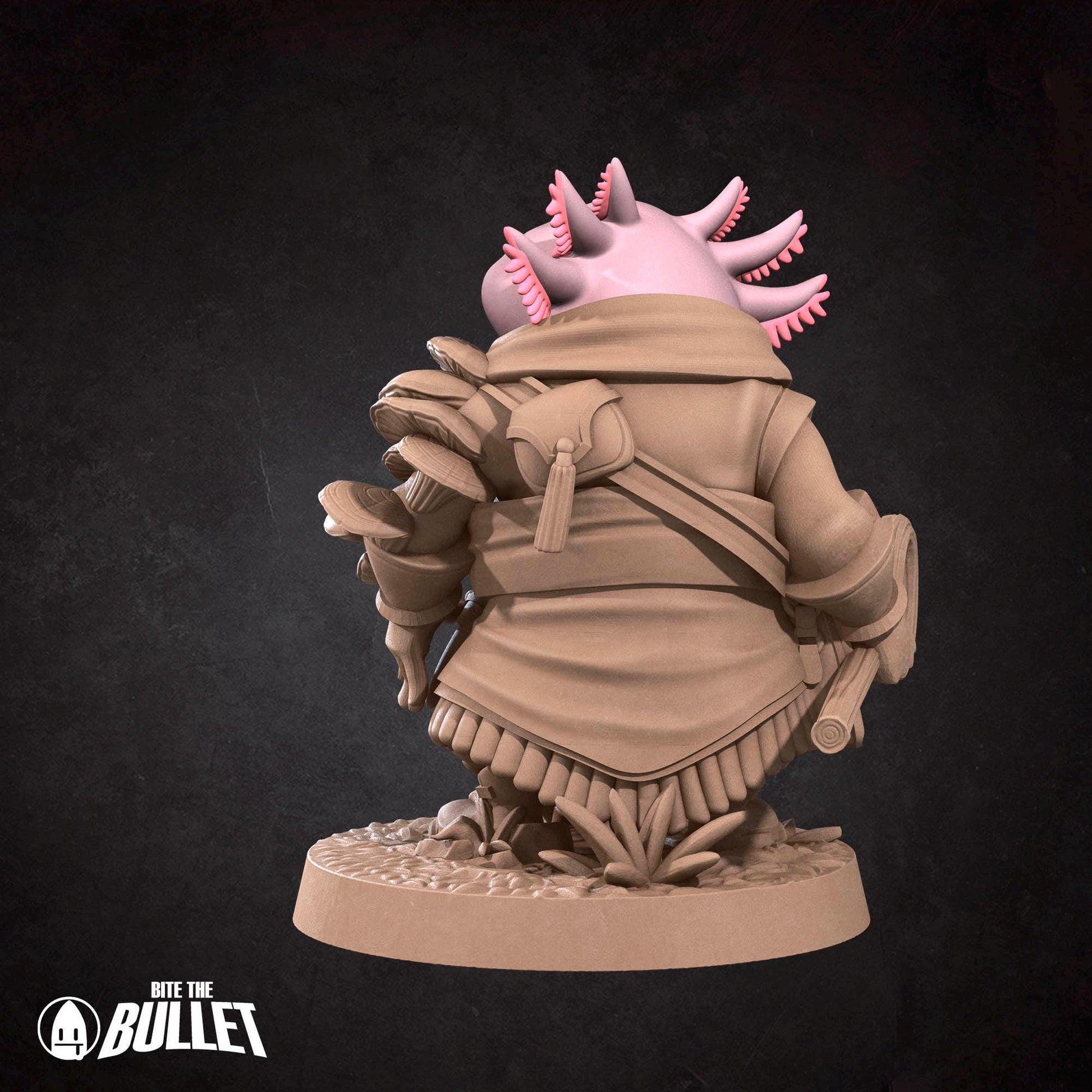 Axolotl Shepherd Miniature | Tabletop RPG Miniature | Bite the Bullet | Roleplaying 3D Printed Fantasy Mini - 3DPrintDen