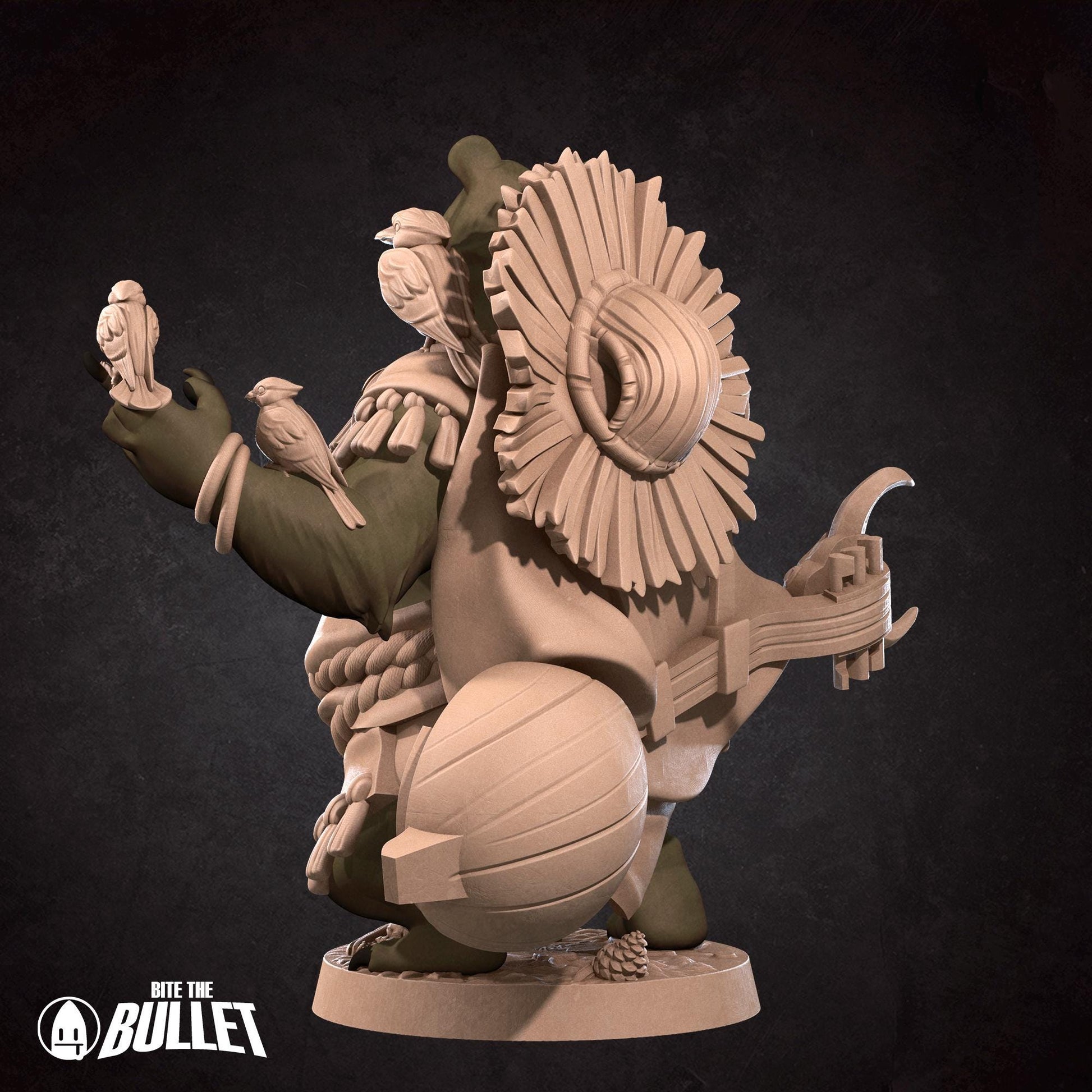 Bear Bard Miniature | Tabletop RPG Miniature | Bite the Bullet | Roleplaying 3D Printed Fantasy Mini - 3DPrintDen