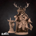 Deer Shaman Miniature | Tabletop RPG Miniature | Bite the Bullet | Roleplaying 3D Printed Fantasy Mini - 3DPrintDen