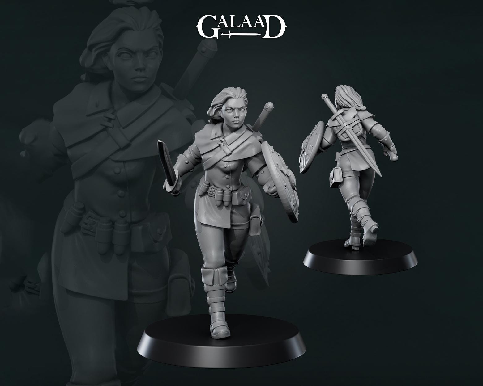 Female Adventurer Miniature | Tabletop RPG Miniature | Galaad Miniatures | Roleplaying 3D Printed Fantasy Mini - 3DPrintDen
