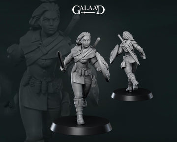 Female Adventurer Miniature | Tabletop RPG Miniature | Galaad Miniatures | Roleplaying 3D Printed Fantasy Mini - 3DPrintDen