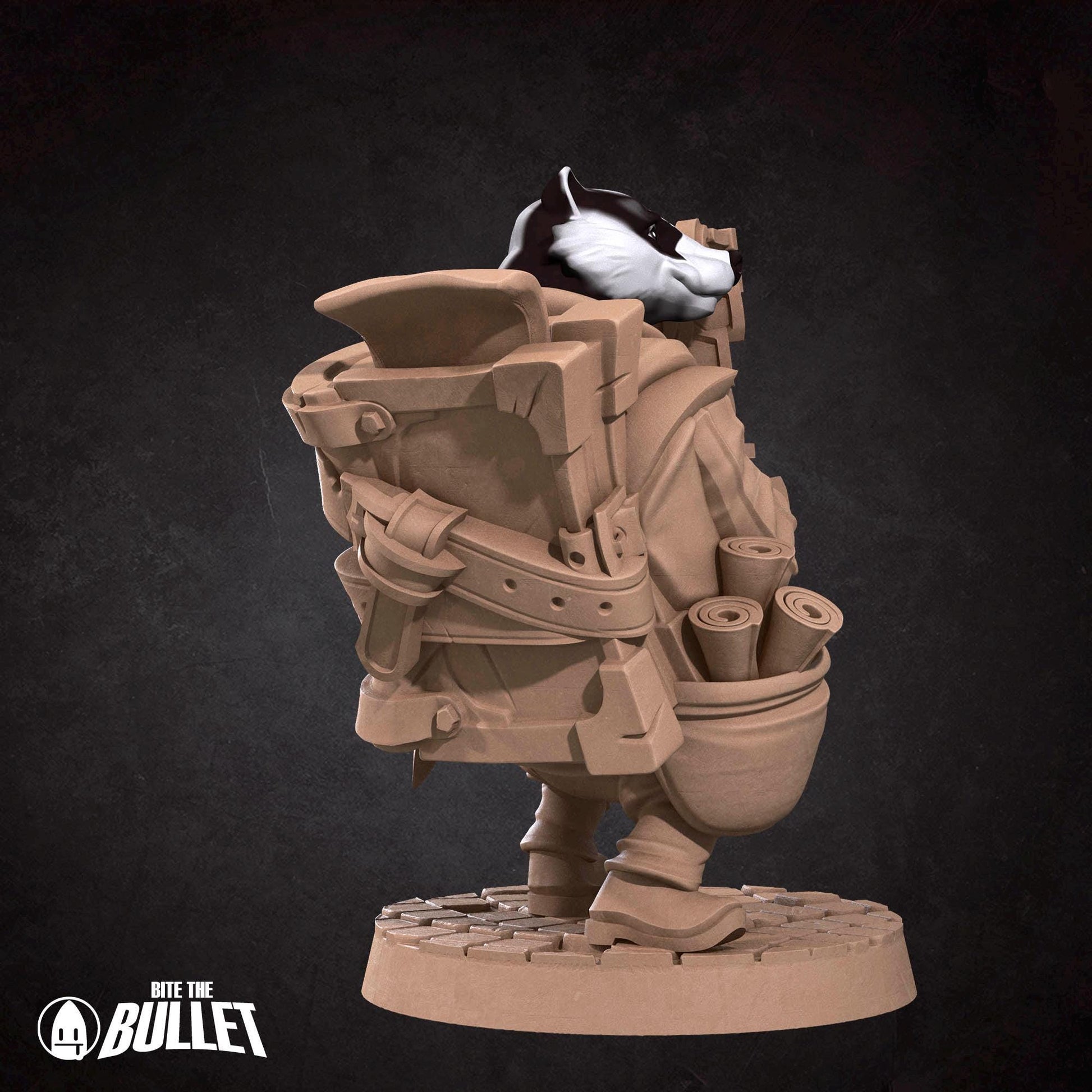 Badger Librarian Miniature | Tabletop RPG Miniature | Bite the Bullet | Roleplaying 3D Printed Fantasy Mini - 3DPrintDen
