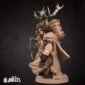 Deer Shaman Miniature | Tabletop RPG Miniature | Bite the Bullet | Roleplaying 3D Printed Fantasy Mini - 3DPrintDen