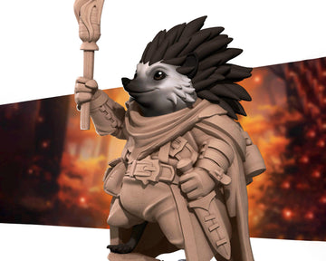 Hedgehog Guard Miniature | Tabletop RPG Miniature | Bite the Bullet | Roleplaying 3D Printed Fantasy Mini - 3DPrintDen