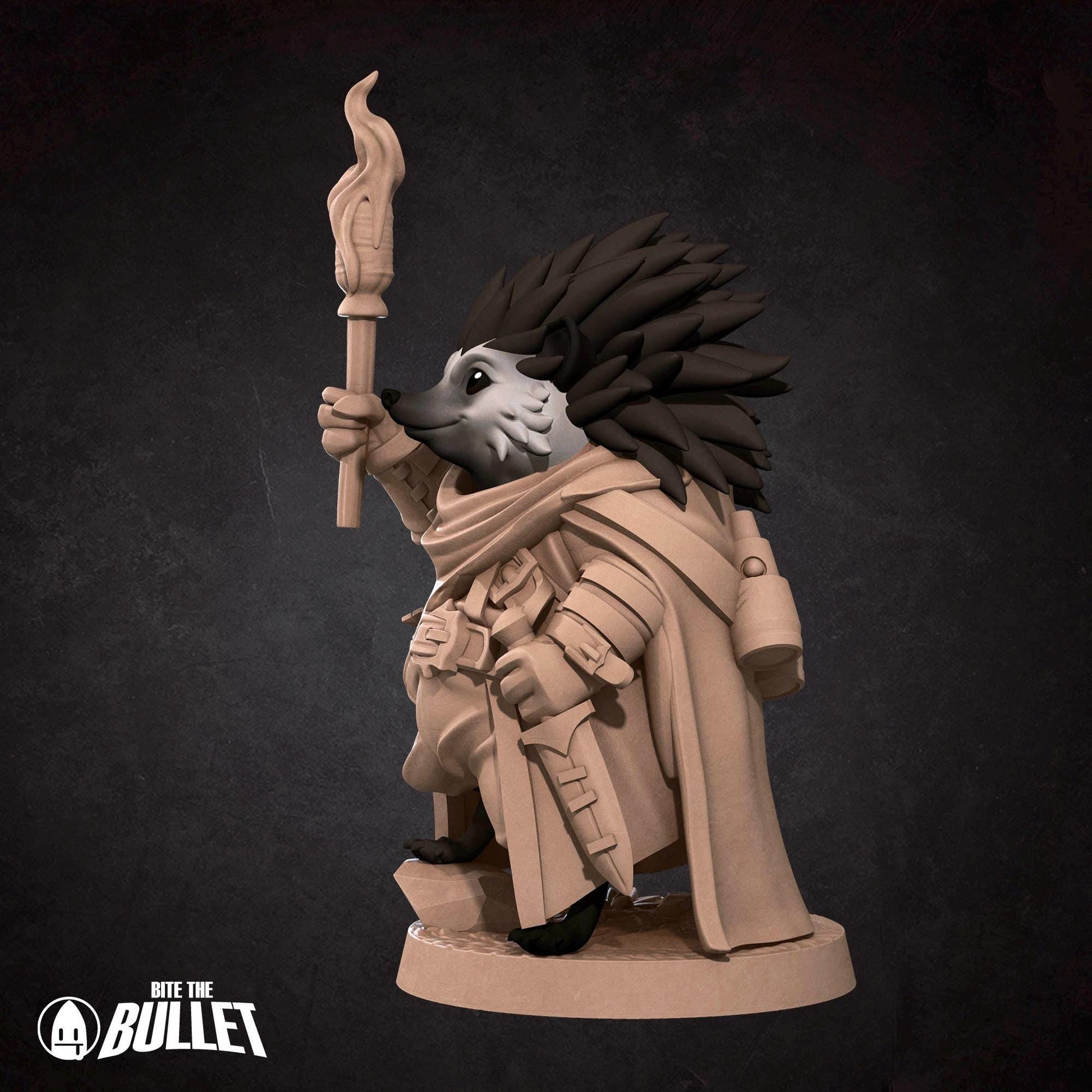 Hedgehog Guard Miniature | Tabletop RPG Miniature | Bite the Bullet | Roleplaying 3D Printed Fantasy Mini - 3DPrintDen