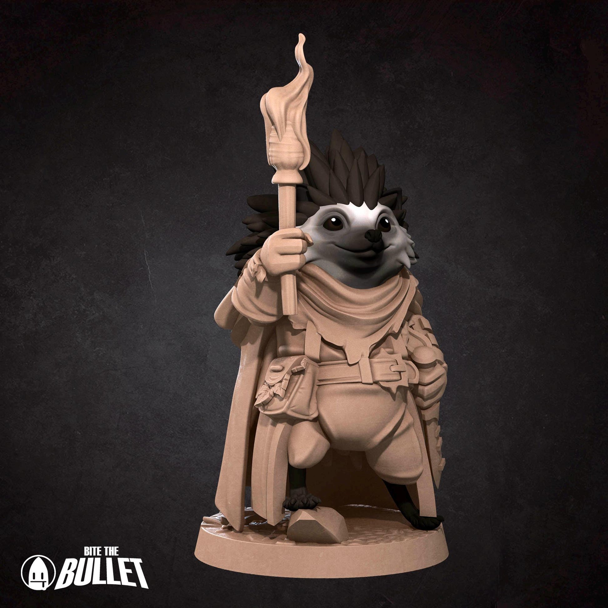 Hedgehog Guard Miniature | Tabletop RPG Miniature | Bite the Bullet | Roleplaying 3D Printed Fantasy Mini - 3DPrintDen