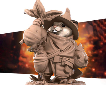 Mouse Farmer Miniature | Tabletop RPG Miniature | Bite the Bullet | Roleplaying 3D Printed Fantasy Mini - 3DPrintDen