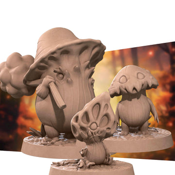Mushroom Herd Miniature | Tabletop RPG Miniature | Bite the Bullet | Roleplaying 3D Printed Fantasy Mini - 3DPrintDen