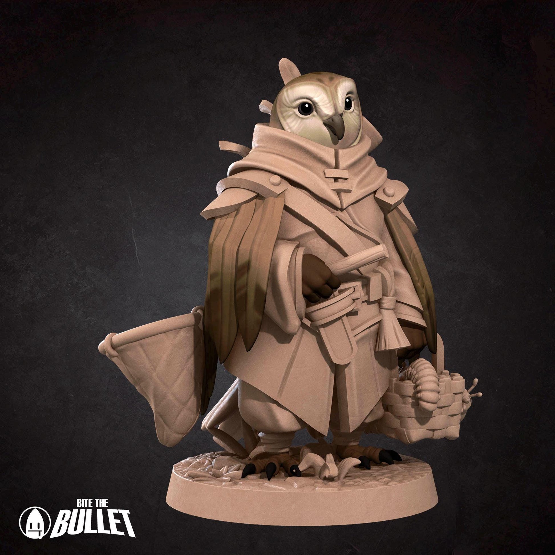 Owlfolk Gatherer Miniature | Tabletop RPG Miniature | Bite the Bullet | Roleplaying 3D Printed Fantasy Mini - 3DPrintDen